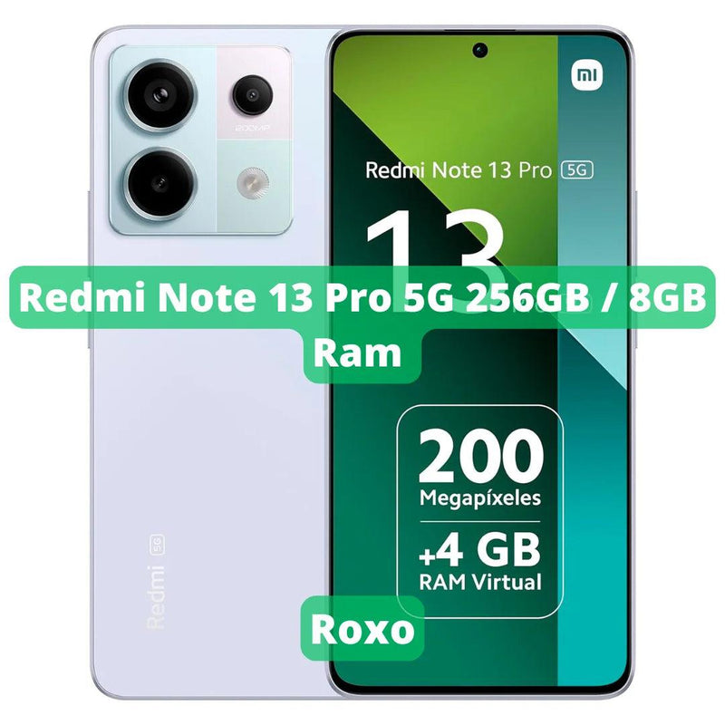 Xiaomi Redmi Note 13 Pro 5G Versão Global | Smartphone 5G , ROM Global , Câmera 200MP , Carregador 67W - Totalize